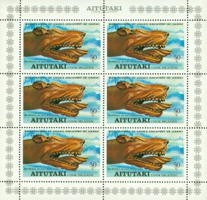 R75-0198 AITUTAKI 161 MH SHEET OF 6 CAPTAIN COOK  SCV $4.20 BIN $2.50