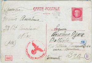 77450 - FRANCE - Postal History - Censored  STATIONERY  CARD 1944