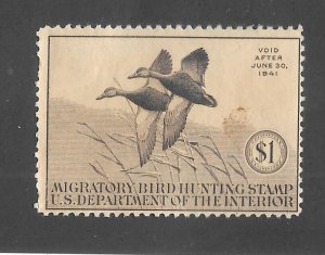 1940 US Duck Stamp    RW7   NH   Read