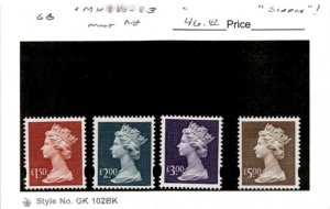 Great Britain, Postage Stamp, #MH280-MH283 Mint NH, 1996 Machins Queen (AB)