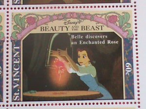 ST.VINCENT STAMP: 1992 SC#1774 DISNEY CARTOON- BEAUTY AND THE BEAST-MNH SHEET