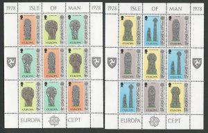 Great Britain-Isle Man # 133a,136a Europa - SHEETS  (2) Mint NH
