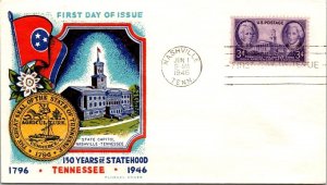 FDC 1946 SC #941-A388 Fluegel Cachet - Nashville, Tenn - Single - F60279