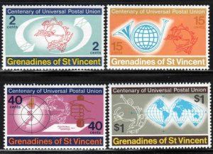 St. Vincent Grenadines #25-28 ~ Cplt Set 4 ~ Century of UPU ~ MNH (1974)