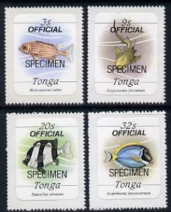 Tonga 1988 Marine Life (Fish) self-adhesive 4 values (3s,...