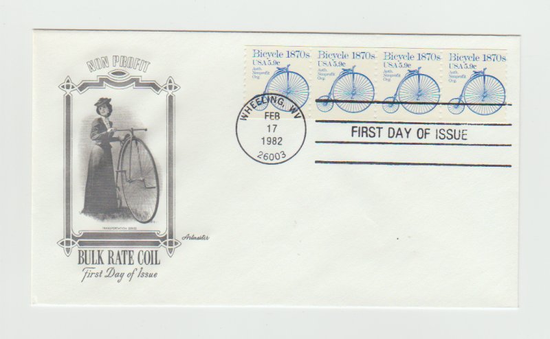 1901 Transportation Series Coil 5.9c Bicycle FDC First Day Cover Artmaster