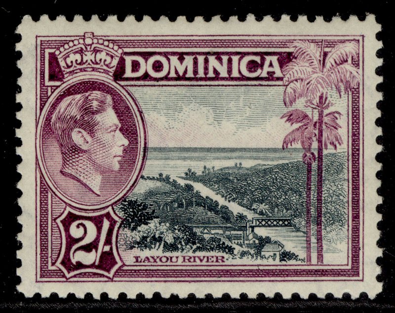 DOMINICA GVI SG106a, 2s slate & purple, LH MINT. Cat £10.