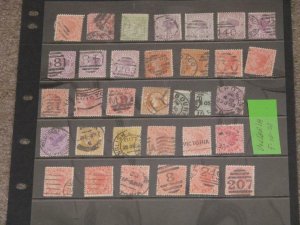 AUSTRALIA-VICTORIA, SMALL LOT OF STAMPS, DIFFERENT CANCELS, WATERMARKS ETC.