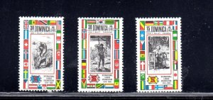 DOMINICA #254-256 1969 ILO 50TH ANNIV. MINT VF NH O.G