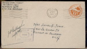 USA WWII APO Airmail Military Mail Cover 93816