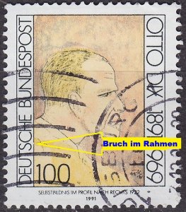 GERMANY BUND [1991] MiNr 1573 F19 II ( O/used ) [01] Plattenfehler