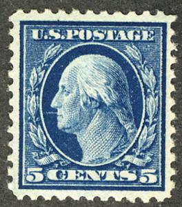 US #504 5c Washington, XF mint very lightly hinged, well centered fresh, A SE...