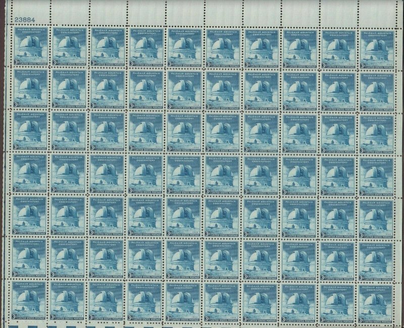 US,966,PALOMAR MOUNTAIN,MNH VF, FULL SHEET,1940'S COLLECTION,MINT NH ,VF