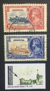 MOMEN: BERMUDA SG #94m,96m 1935 BIRD BY TURRET 1935 USED LOT #61299