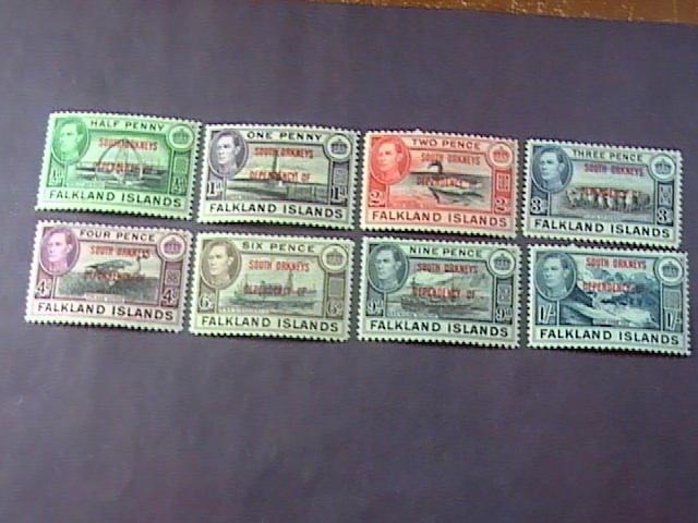 FALKLAND ISLANDS/SOUTH ORKNEYS # 4L1--4L8 -MINT/HINGED--COMPLETE SET--KGVI--1944