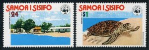 Samoa 470-71, MNH. Mi 370-371. WWF 1978. Turtle Hatchery, Aleipata, Hawksbill.