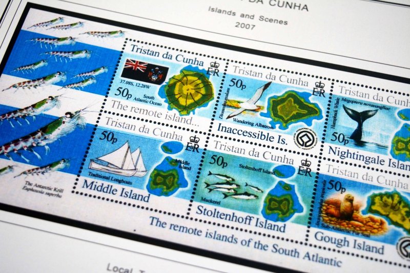 COLOR PRINTED TRISTAN DA CUNHA 1952-2010 STAMP ALBUM PAGES (139 illustr. pages)