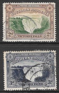 Southern Rhodesia 37-37A: Victoria Falls, used, F-VF