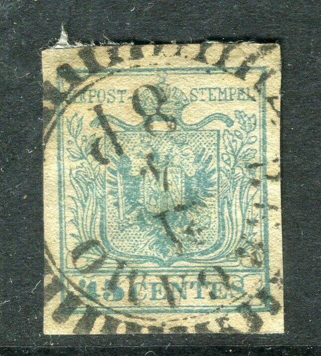 AUSTRIA; LOMBARDY 1850 early classic Imperf issue fine used 45c. fine cancel