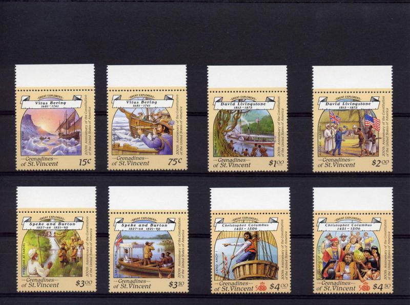 500th.Ann.Discov.America St.Vincent Grenadines Sc# 596/605 Set + 2 S/S MNH