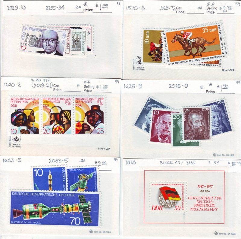 Z524 Jlstamps germany ddr mh/mnh 16 all dif sets, appears to be 1998-9 scv