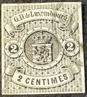 LUXEMBOURG # 5-USED---BLACK---SINGLE--IMPERFORATE AS ISSUED--1860