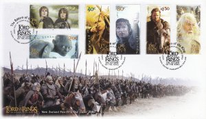 New Zealand 2003 FDC Scott #1897-#1902 Set of 6 The Return of the King Lord o...