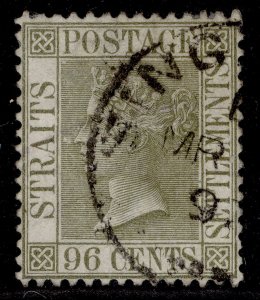 MALAYSIA - Straits QV SG71, 96c olive-grey, VERY FINE USED. Cat £70. CDS