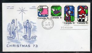 Canada #625-8 Christmas FDC Rose Craft addr C846