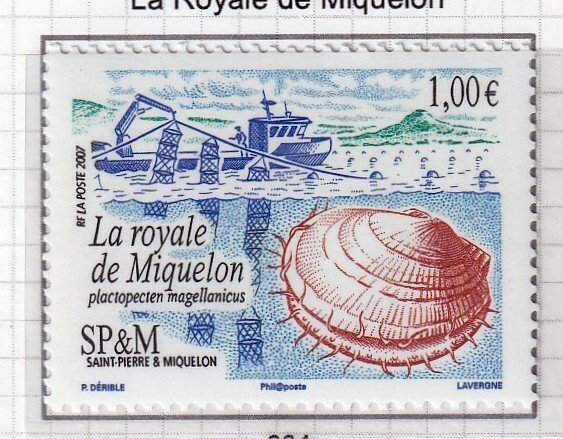 SPM ,  St. Pierre et Miquelon 2007 - Oysters- MNH single   # 833