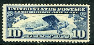 USA 1927 Airmail 10¢ Lindberrgh Margin Single  Scott C10 MNH Z900