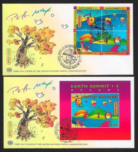 UNITED NATIONS San Francisco FDCs (2) Earth Summit 5 1997 UNPA