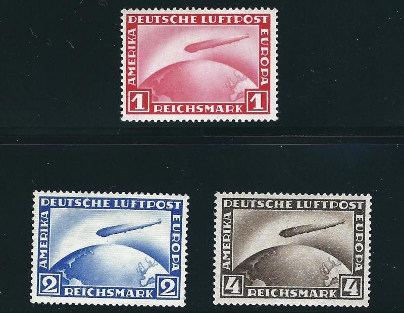 Germany C35-37 Mi 423-4, 438 MNH VF 1928-31 SCV $420.00