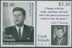 Cook Islands 2013 SG1742-1743 Kennedy set MNH