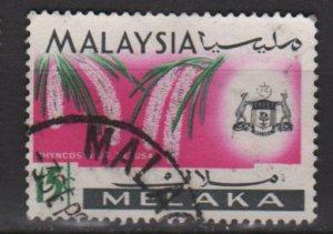 Malaysia Malacca 1965 - Scott 72 used - 15c, Orchids & Crest