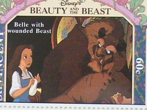 ST.VINCENT  STAMP -DISNEY CARTOON-BEAUTY AND THE BEAST MNH SHEET #2 VERY RARE