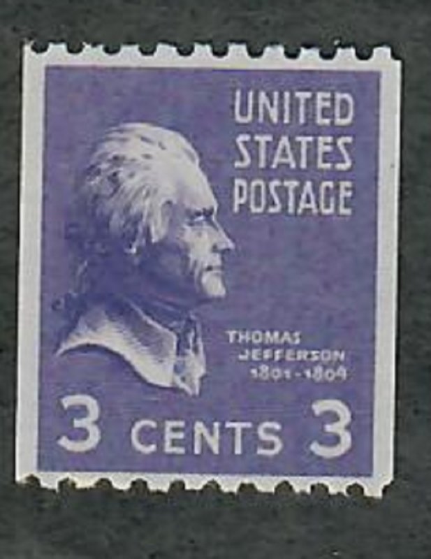 851 Thomas Jefferson F-VF MNH coil single