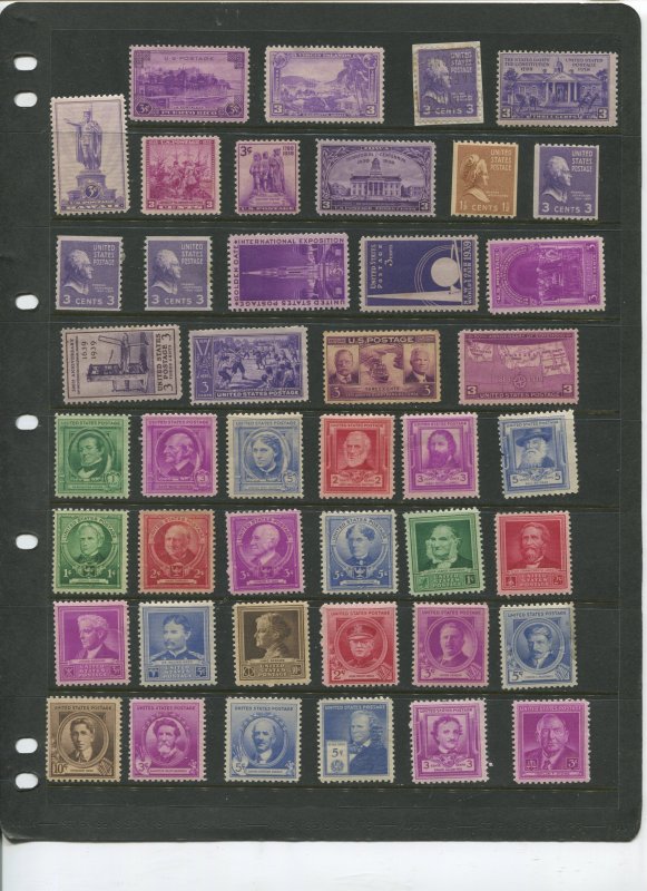 STAMP STATION PERTH USA Early Selection of 43 Stamps Unchecked Mint -Lot 8