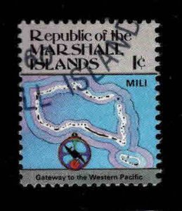 Marshall Islands Scott 35 Used 1c Map stamp