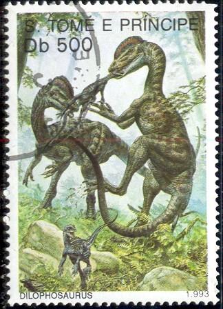 Dinosaur, Dilophosaurus, St, Tome Principe SC#1121 Used