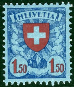 SWITZERLAND Helvetia Stamp 1.50Fr Granite Paper (1924) Mint MM Cat $55 GOLD191