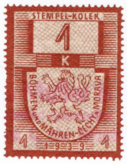 (I.B) Czechoslovakia Revenue : Bohemia Duty 1k