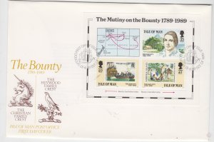 Isle of Man -1989 -  The Bounty,  Miniaturer Sheet on FDC