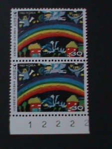 ​KOREA-1980-SC#1230-PHILATELIC WEEK-MAIL ANGELS -MNH PAIR-VERY FINE