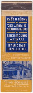 Canada Revenue 1/5¢ Excise Tax Matchbook THE REGAL Dartmouth, N.S.