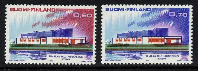 Finland 527-8 MNH Nordic House, Postal Cooperation, Architecture