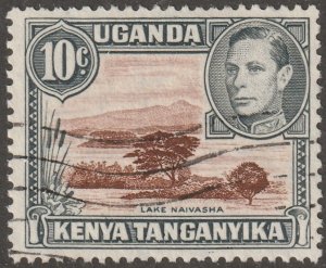 Kenya, Uganda,  stamp, scott#67, used, hinged, tree, 10 cents,