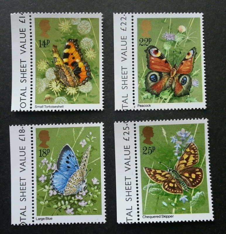 Britain Butterflies 1981 Insect Flora Fauna Flower Butterfly (stamp margin) MNH