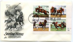 2756-59 Sporting Horses Artcraft, plate block, FDC