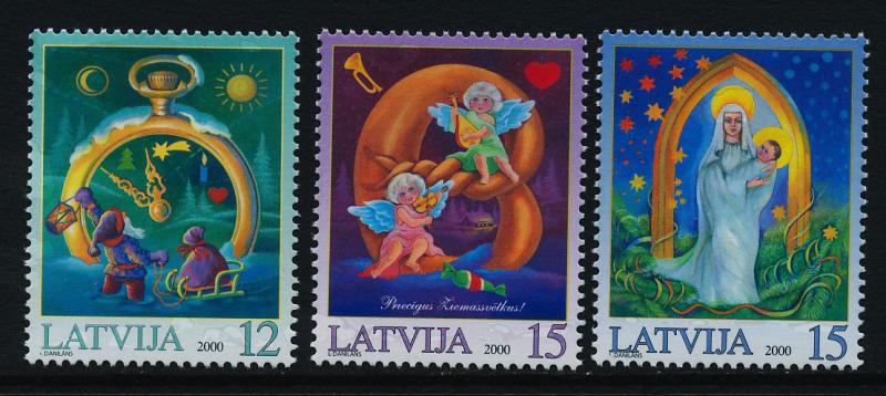 Latvia 519-21 MNH Christmas, Watch, Angels, Madonna & Child